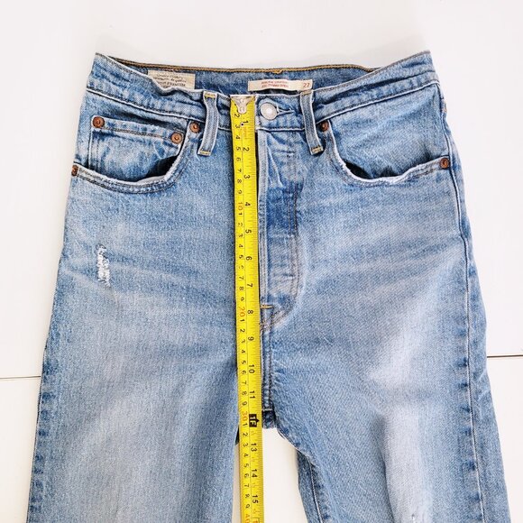 Levi's Women's Ribcage Straight Light Wash Ankle Jeans - Size 27 - Picture 13 of 14
